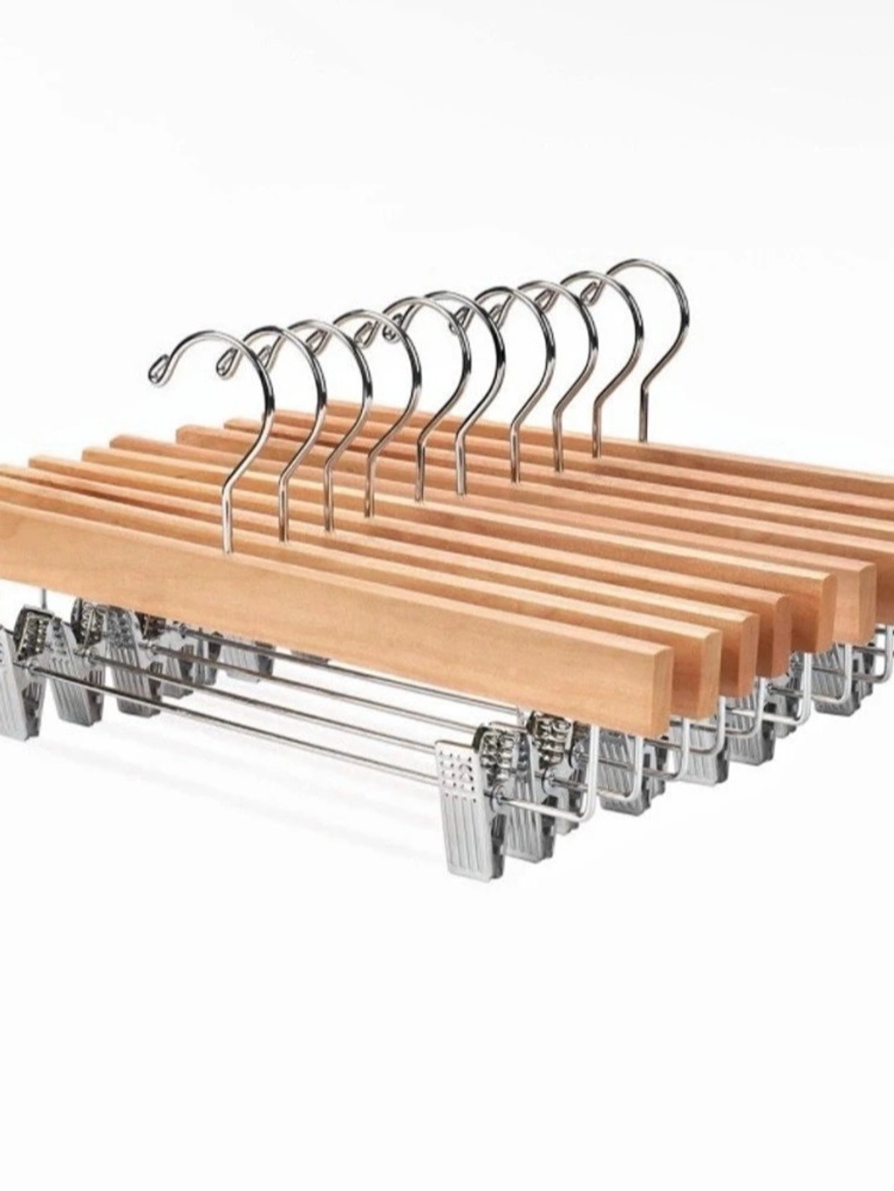 Wooden Pant Hangers with Clips